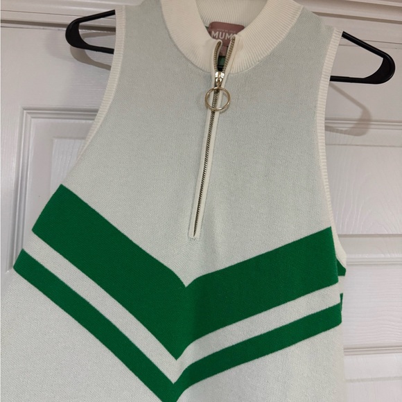 Show Me Your Mumu Zoe Zip Dress Green Stripe Knit REVOLVE $148 Size Small - Picture 6 of 11